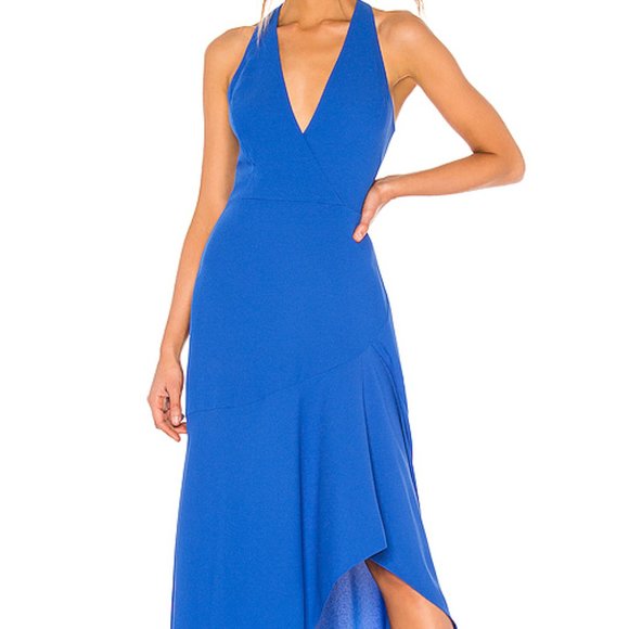 BCBGMaxAzria Dresses & Skirts - New BCBGMAXAZRIA Blue High Low Halter Gown 2